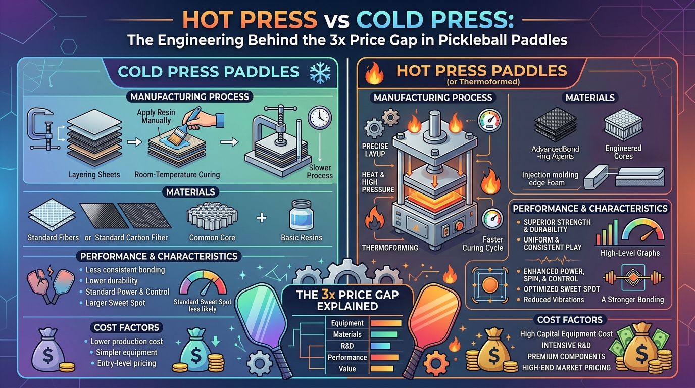 Hot Press vs Cold Press: The Engineering Behind the 3x Price Gap in Pickleball Paddles