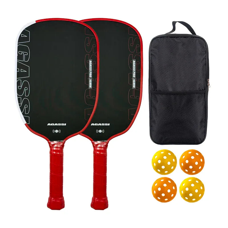 Pickleball Paddle Set - 2 Paddles, 4 Balls & Bag Bundle - AVIP