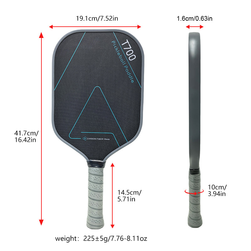 AVIP A Series Gen4 16MM T700 Raw Carbon Fiber Pickleball Paddle