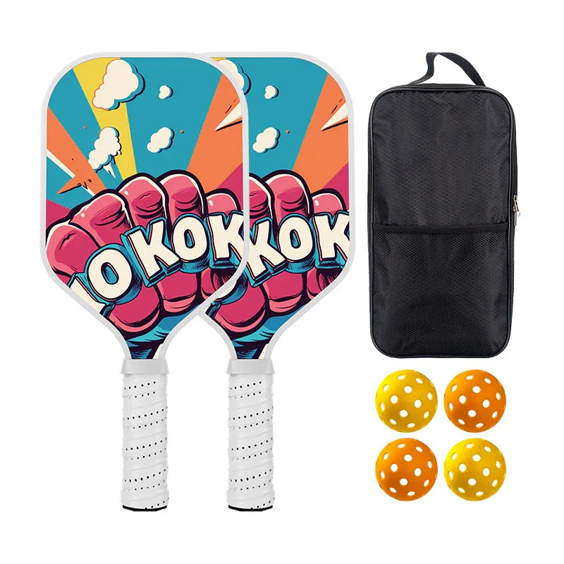 Pickleball Paddle Set - 2 Paddles, 4 Balls & Bag Bundle - AVIP